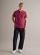 Short-sleeved pure cotton pink polo shirt regular fit_1
