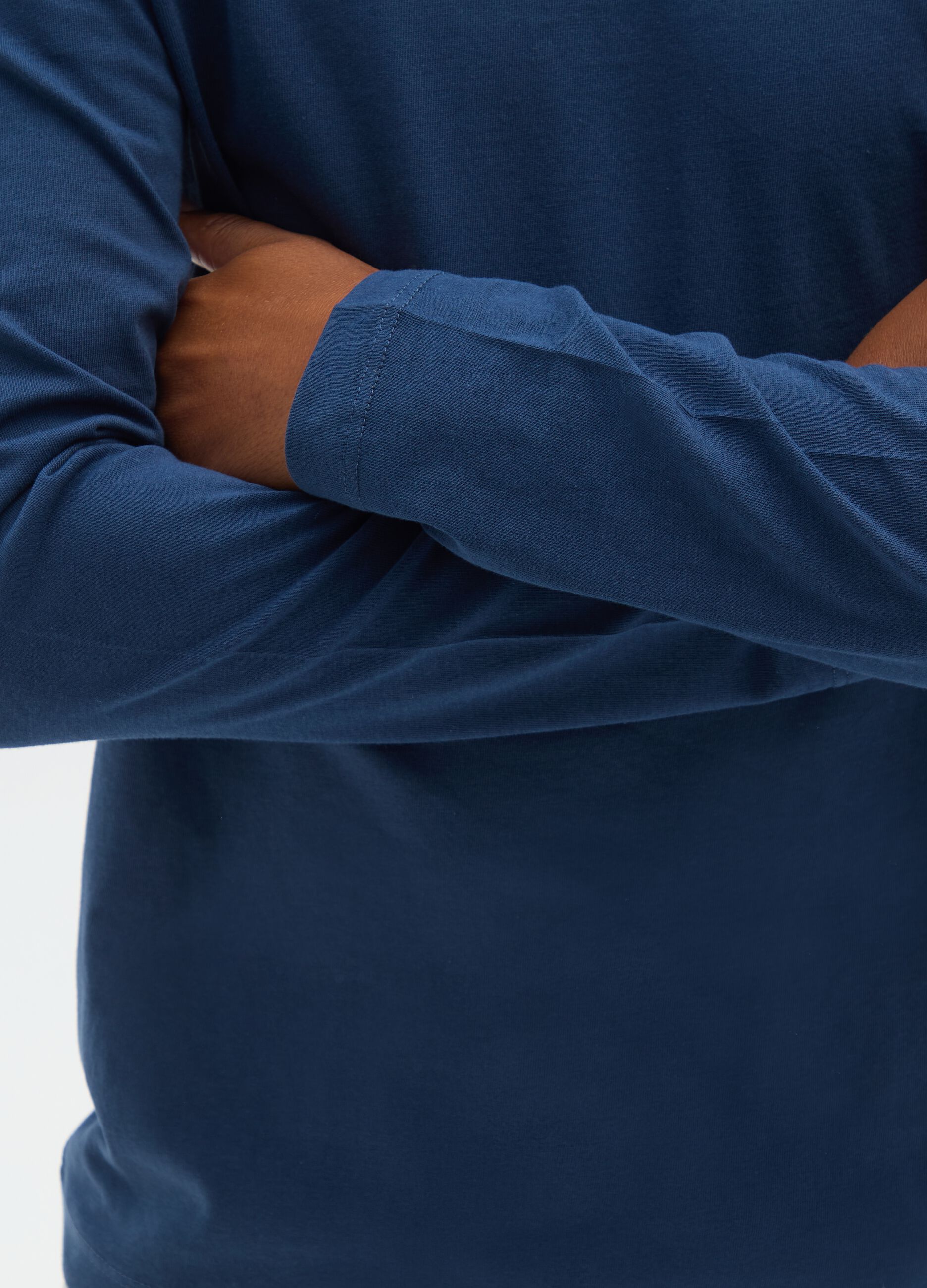 Boys' Long Sleeve T-shirt in Blue Jersey