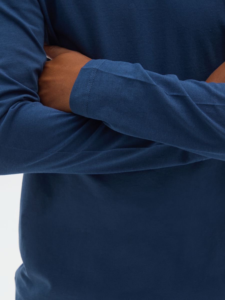 Boys' Long Sleeve T-shirt in Blue Jersey_2