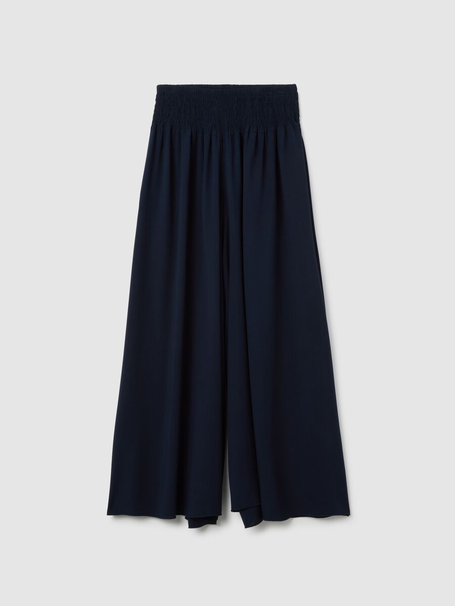 Women's trousers in pure blue viscose regular fit_4