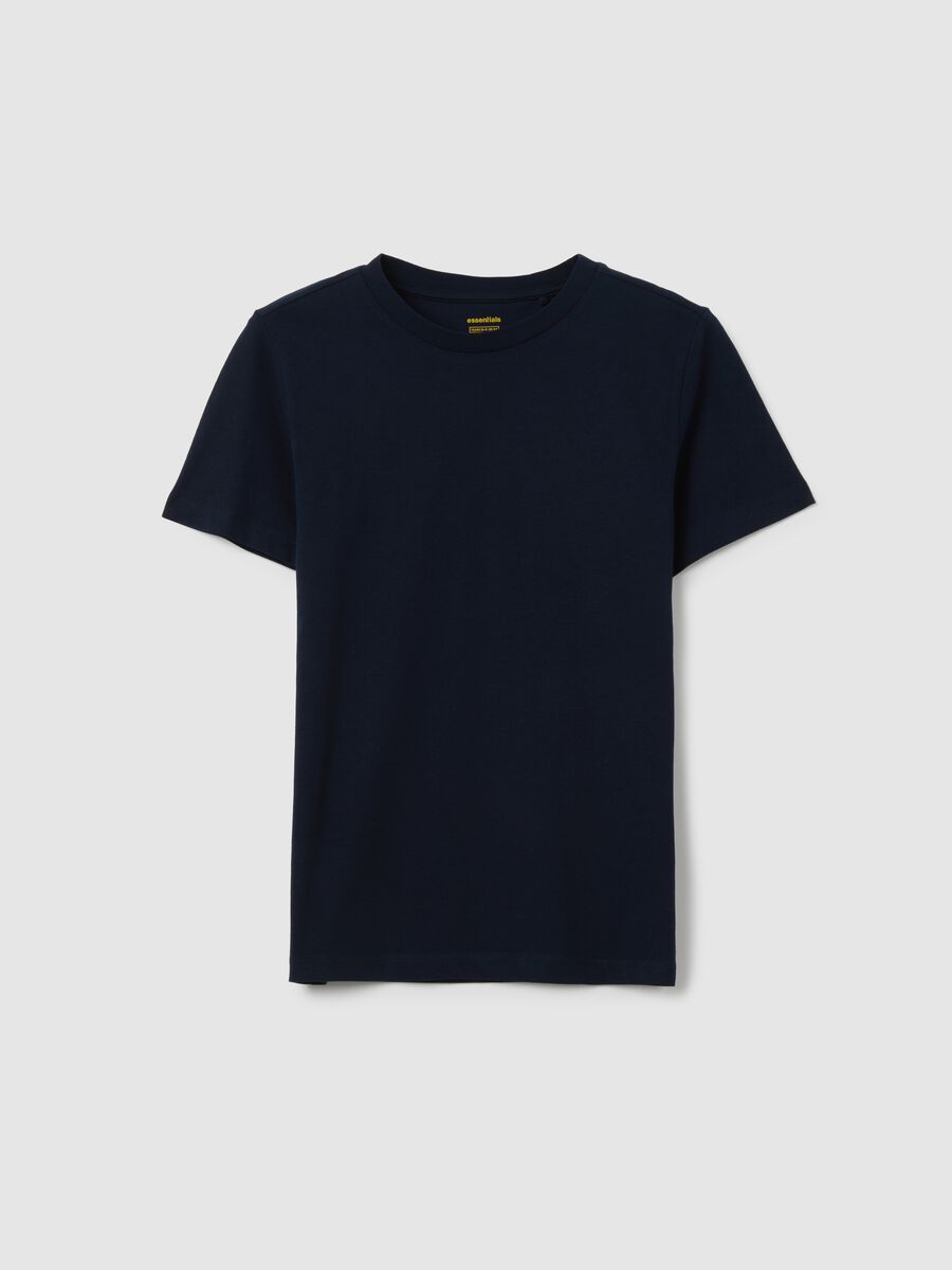 Blue Slim Fit T-shirt in Organic Cotton_0