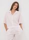 Pigiama rosa in pura viscosa con scollo a V a righe regular fit_1
