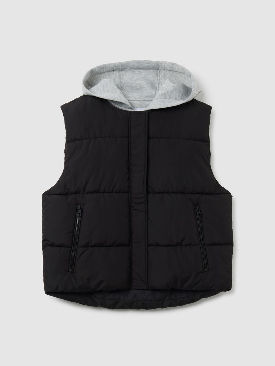 Gilet in tessuto nero regular fit_4