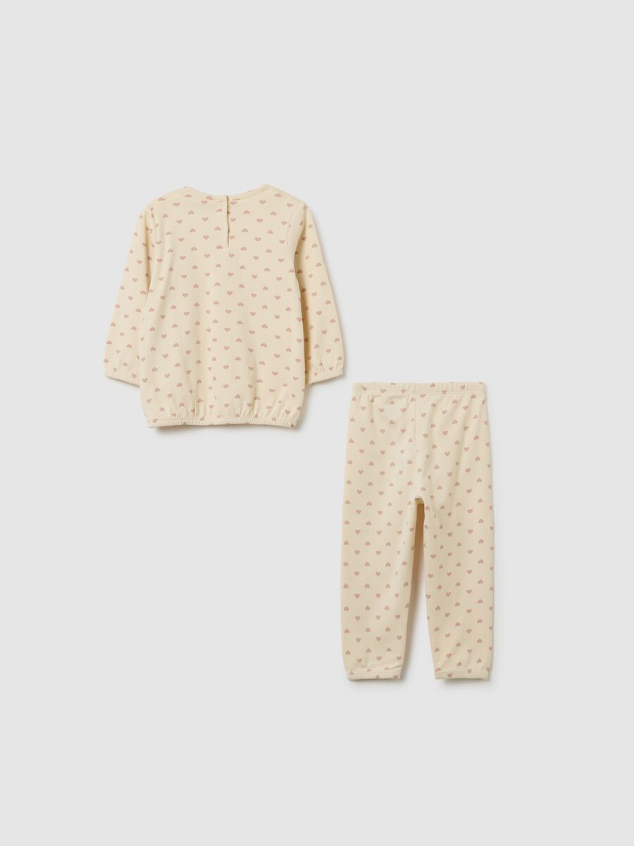 Pigiama da neonata in puro cotone beige regular fit_1