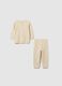Newborn girl's pyjamas in pure beige cotton, regular fit_1