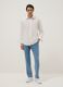 White regular fit linen-cotton blend shirt_1
