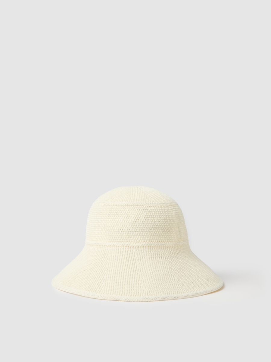 Women's White Cloche Hat_0