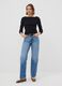 T-shirt nera in puro cotone con girocollo regular fit_1