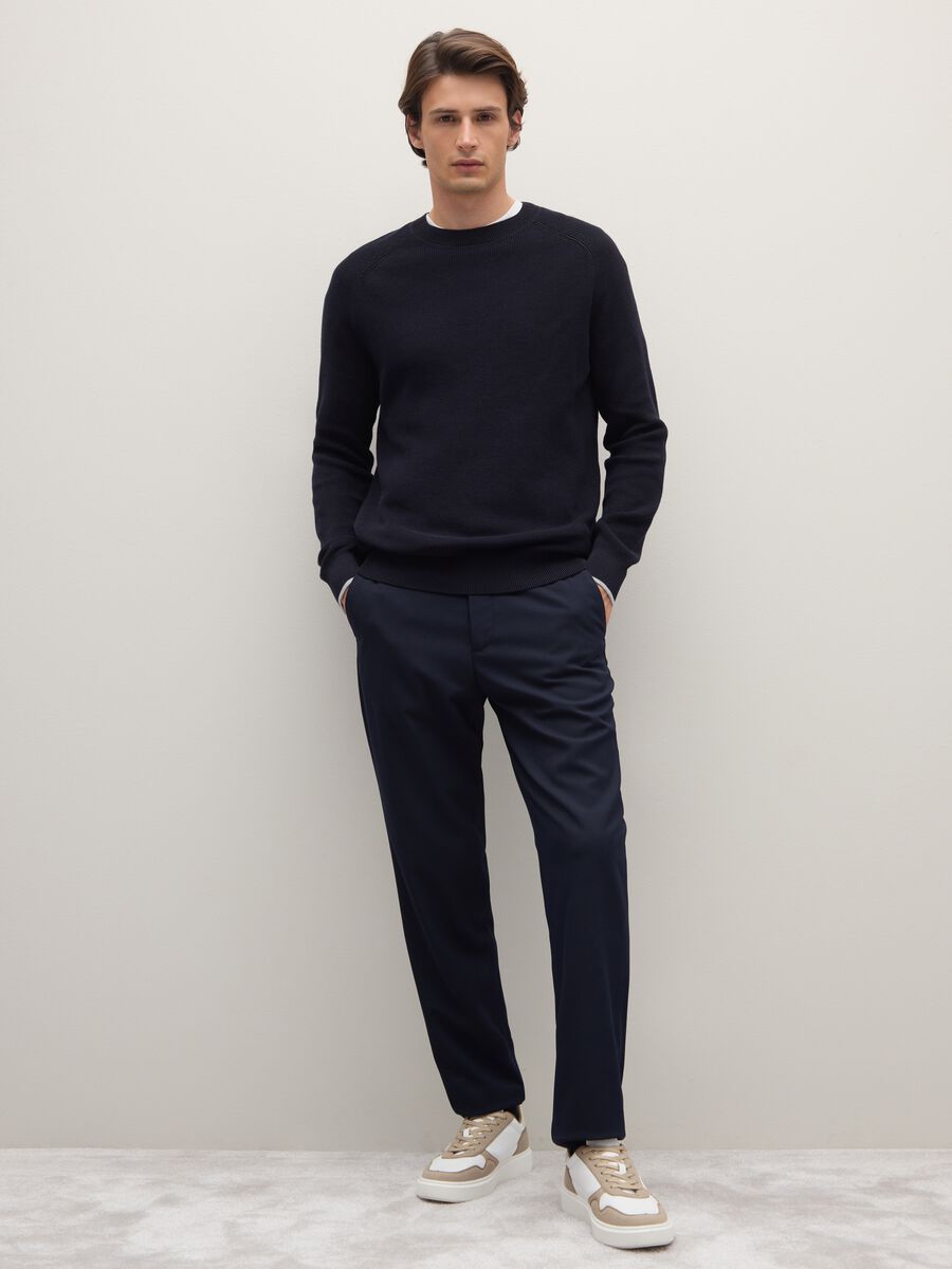 Pantaloni blu regular fit_0