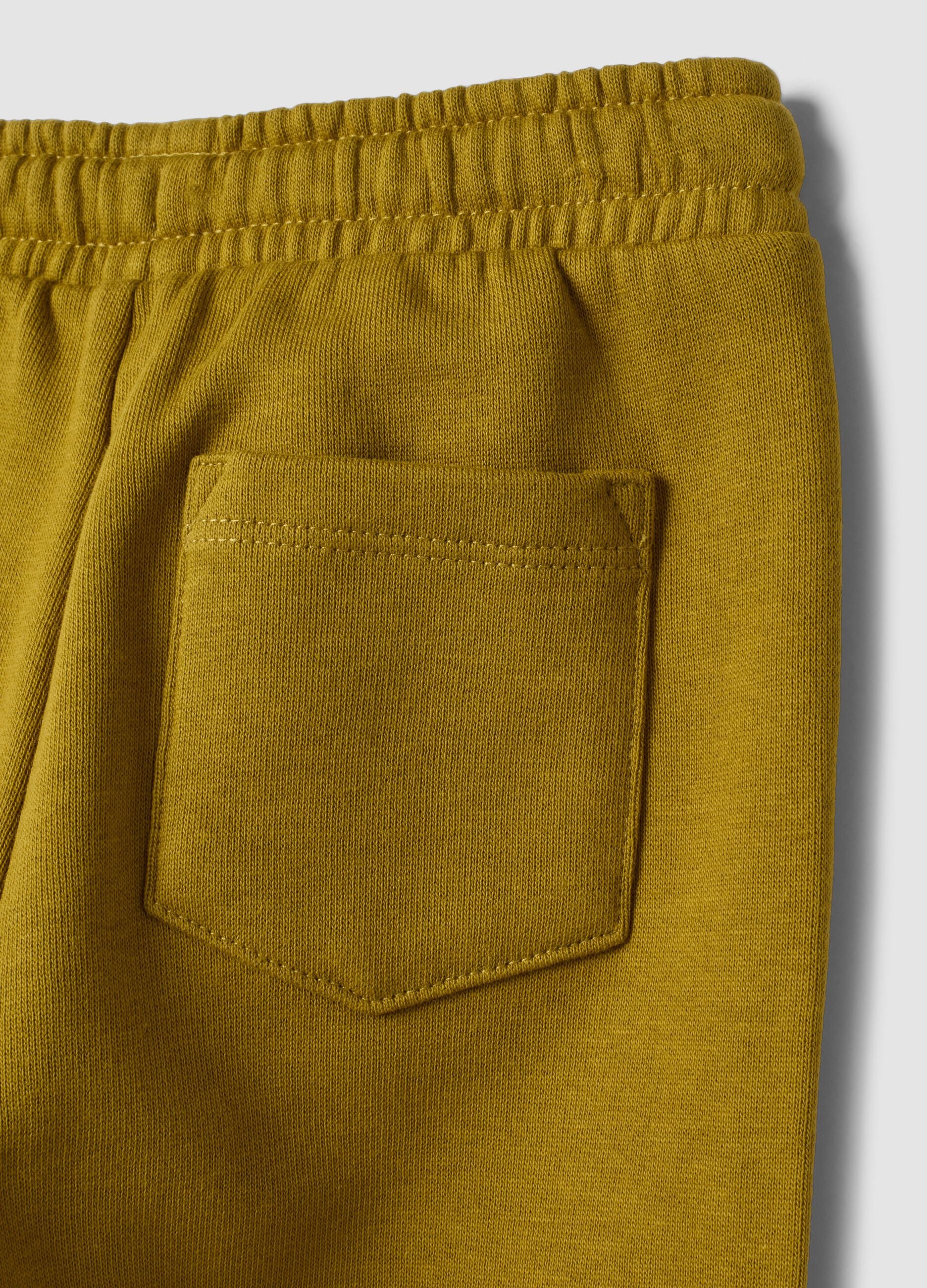 Pantaloni jogger verdi in puro cotone con tasche