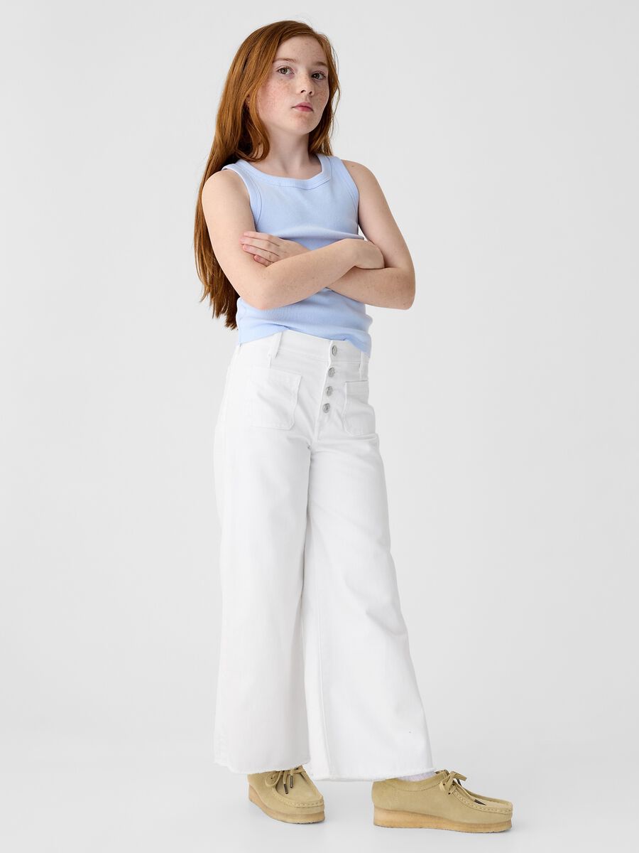 Wide-leg jeans with high waist_0