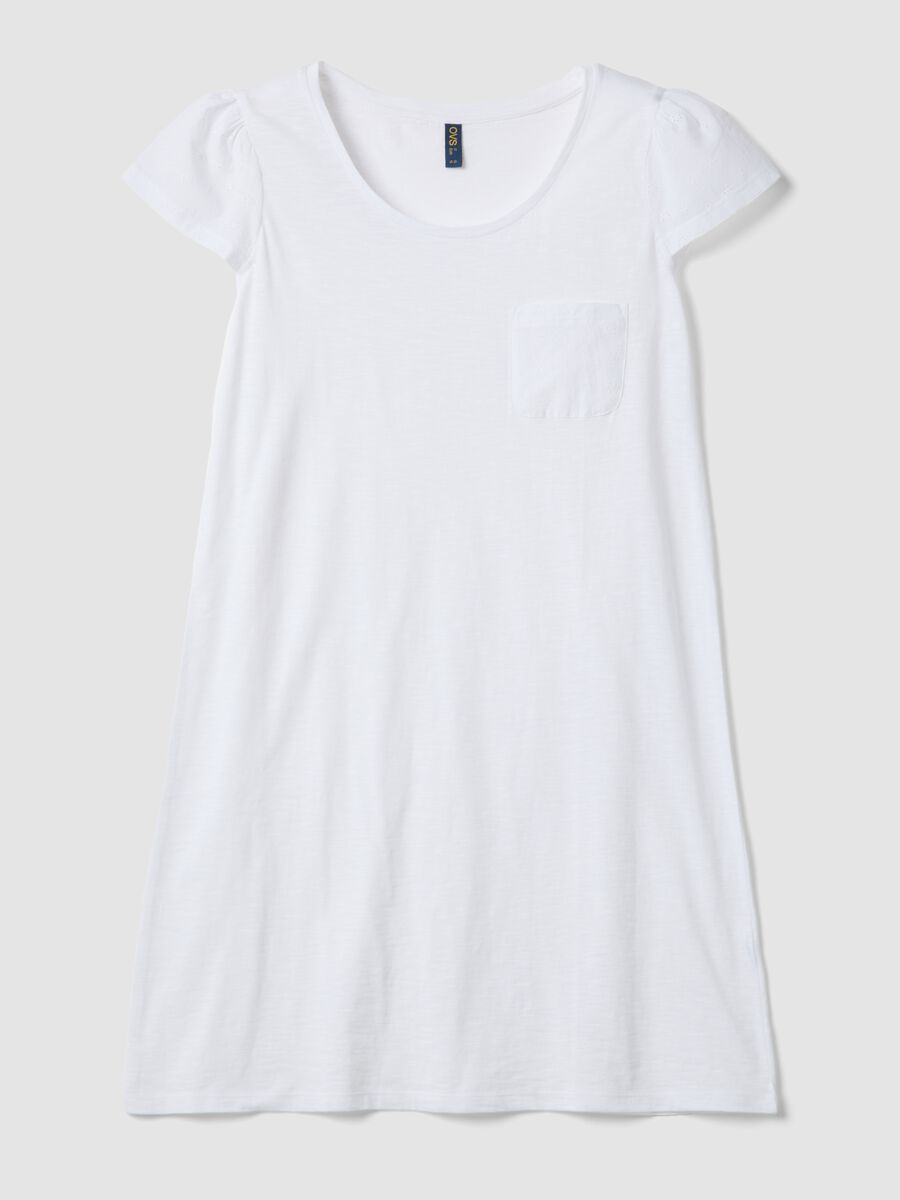 White organic cotton nightshirt with chest pocket_4