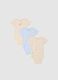 Multicolour short-sleeved baby bodysuit tripack in pure cotton_0