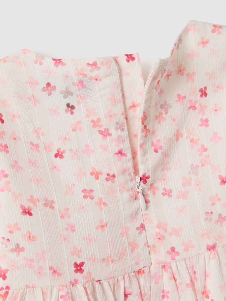 Multicolour pure cotton dress for girls with floral pattern_2