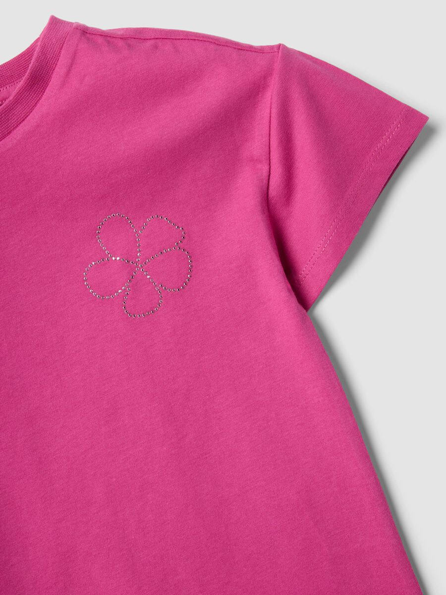 Completo rosa in puro cotone con t-shirt e leggings ciclista_2