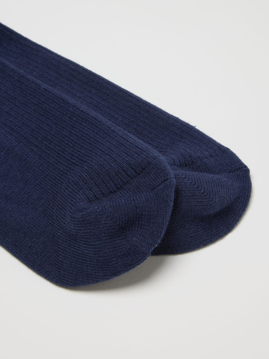 Calze midi blu in misto cotone_2