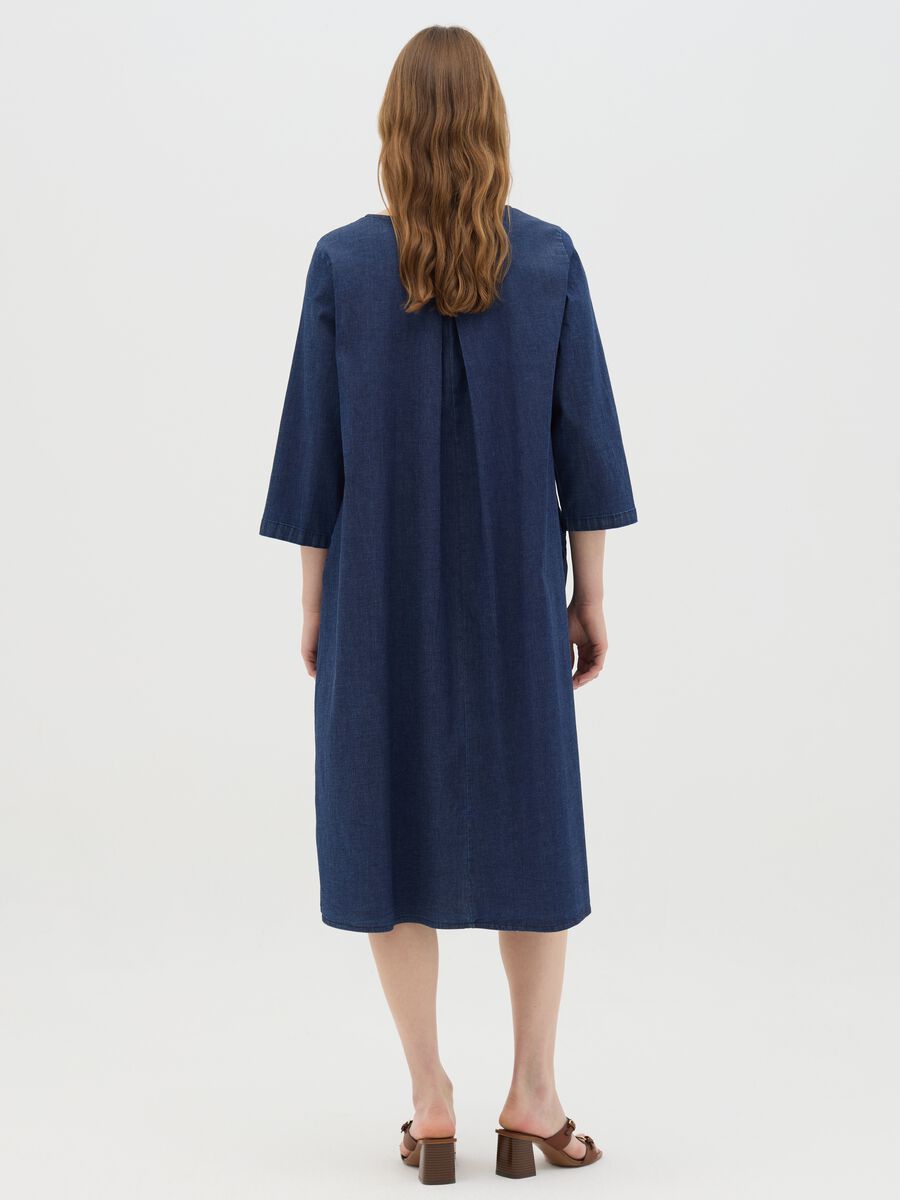 Hybrid Long Blue Dress in Stretch Cotton_3