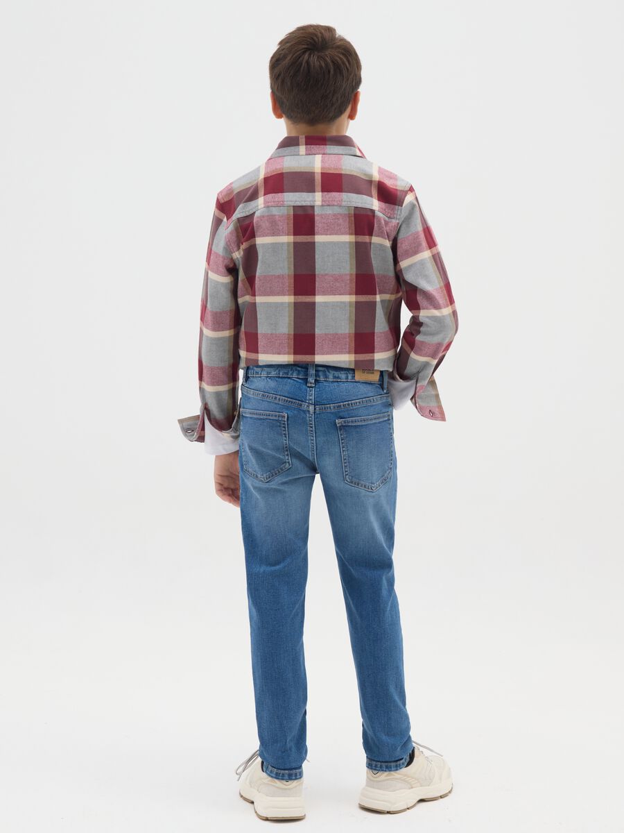 Boys' slim fit blue stretch cotton jeans_1