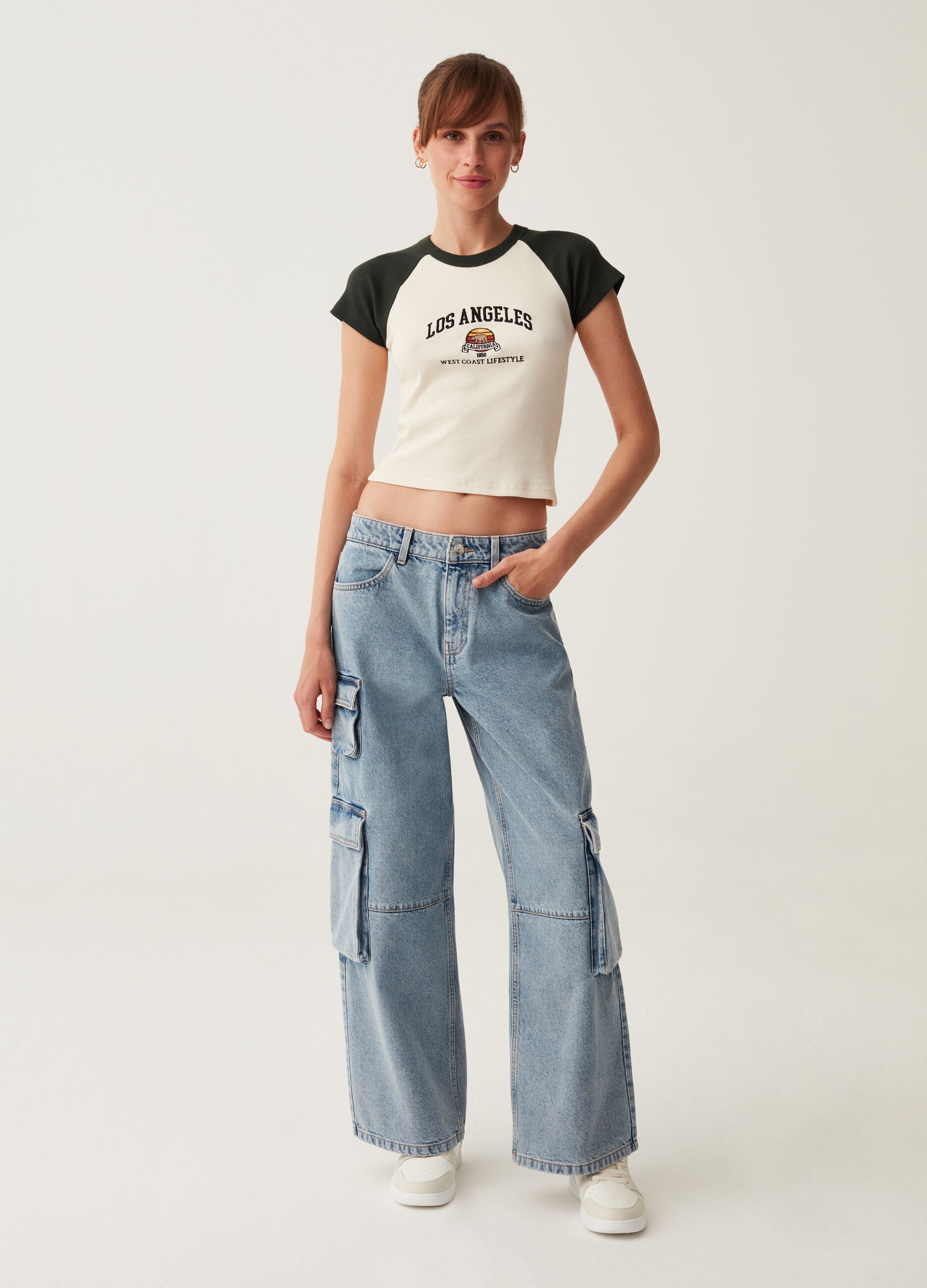 Jeans cargo wide leg_0