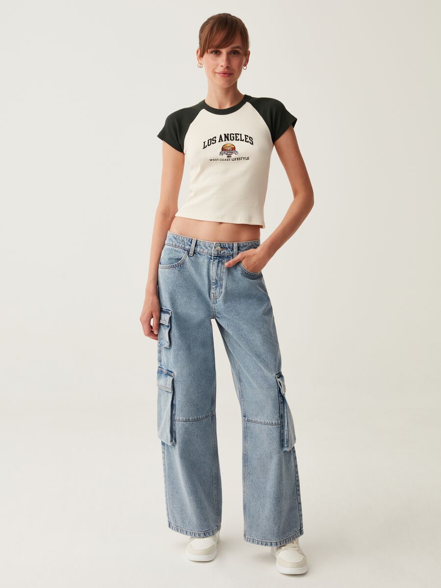 Jeans cargo wide leg_0