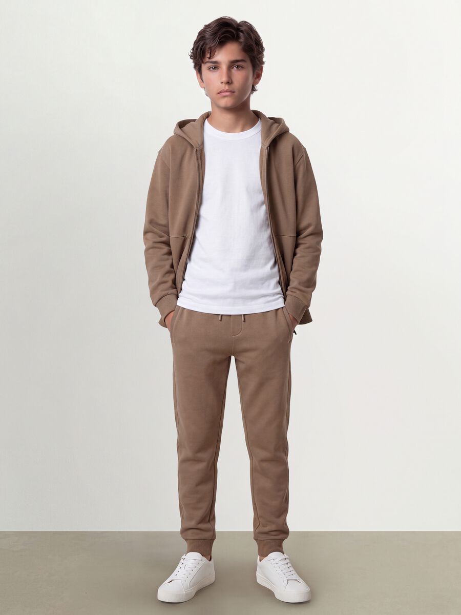 Beige organic cotton jogger trousers_0