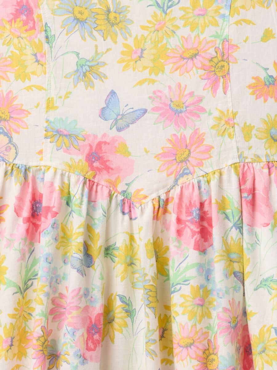 Dress with floral pattern in linen and cotton_3