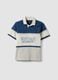 Blue pure cotton short-sleeve polo shirt_3