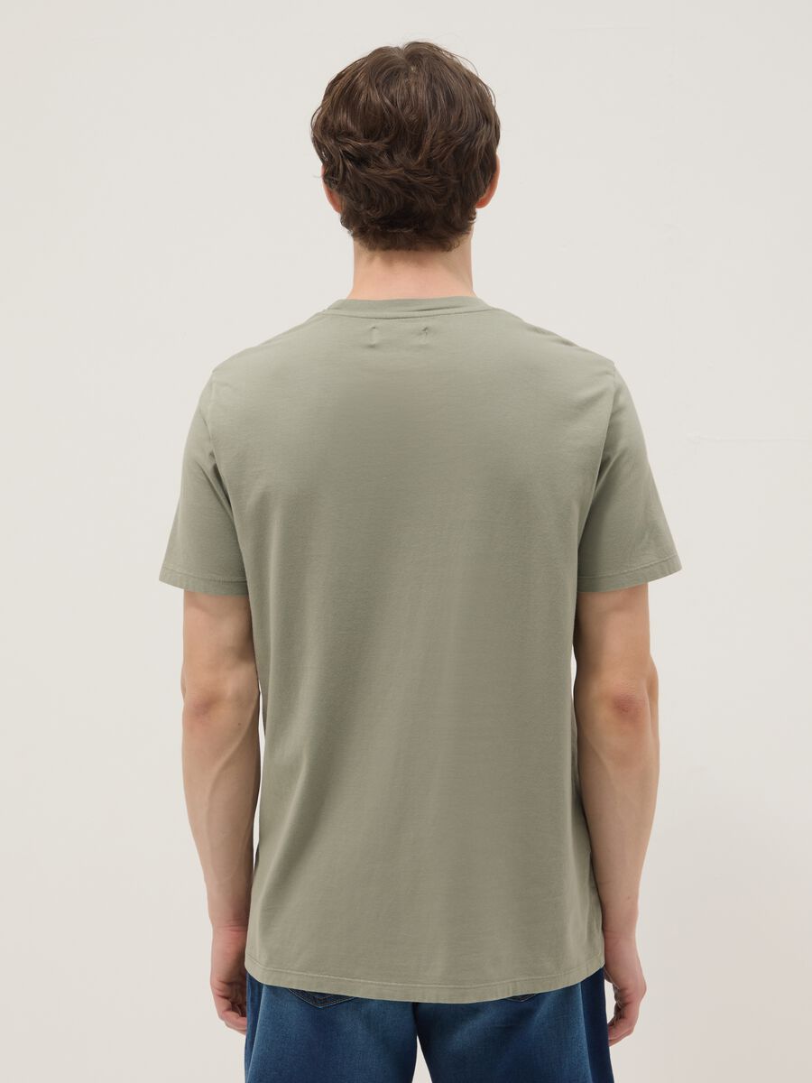 T-shirt verde in puro cotone a maniche corte regular fit_2