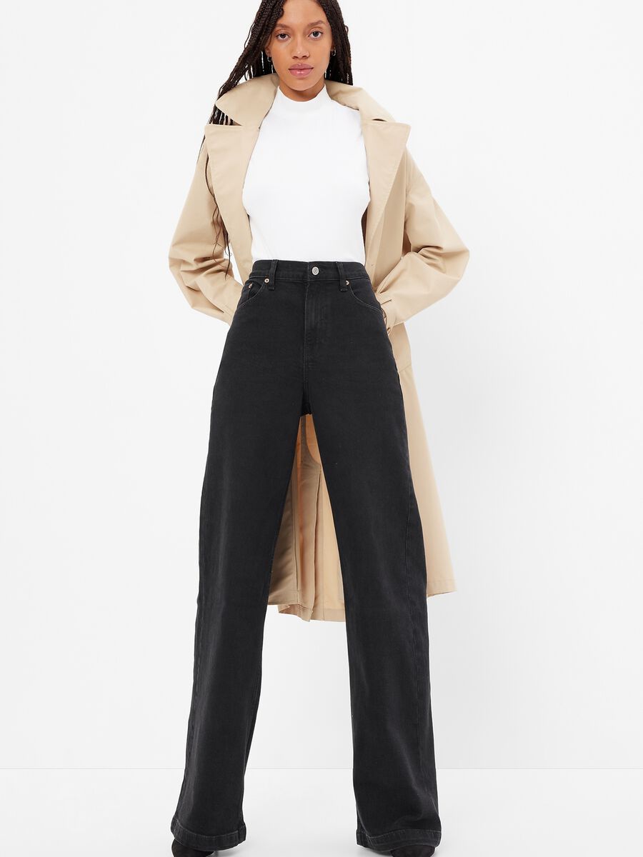 Wide-leg jeans with high waist_0