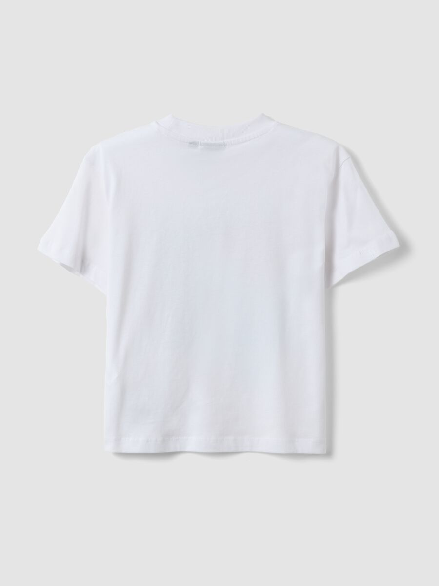 Children's oversized white pure cotton T-shirt with print_1