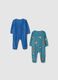Newborn Velour Playsuit Twin Set with Snap Closure, Multicolor_1