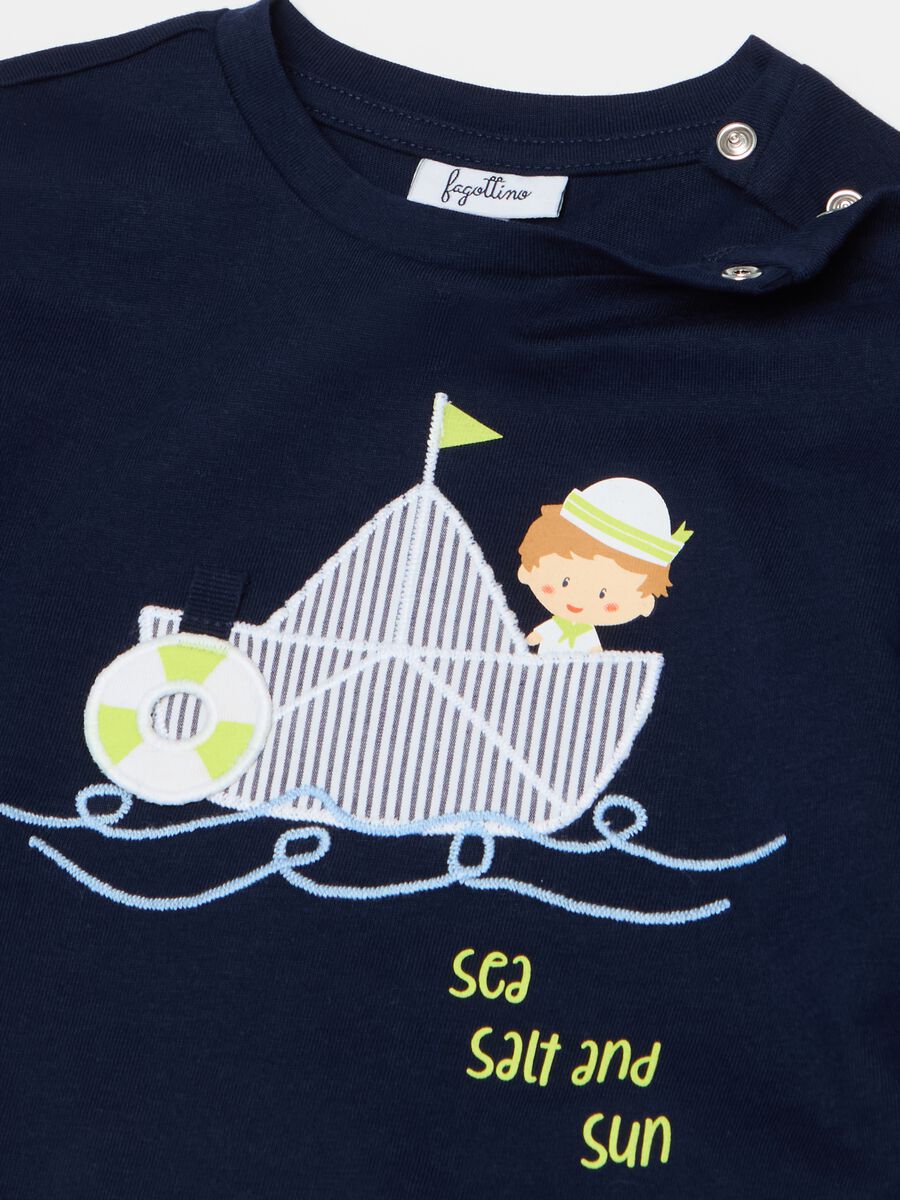 T-shirt maniche lunghe con barca a vela_2