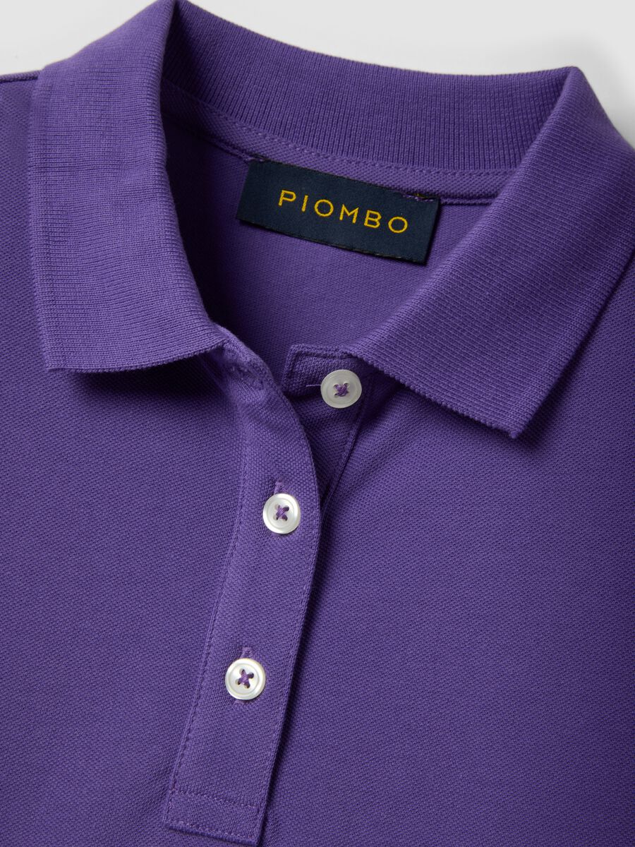 Purple short-sleeve pure cotton polo shirt, regular fit_5