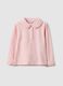 Girls' pink polo with ruffles in stretchy cotton regular fit_0