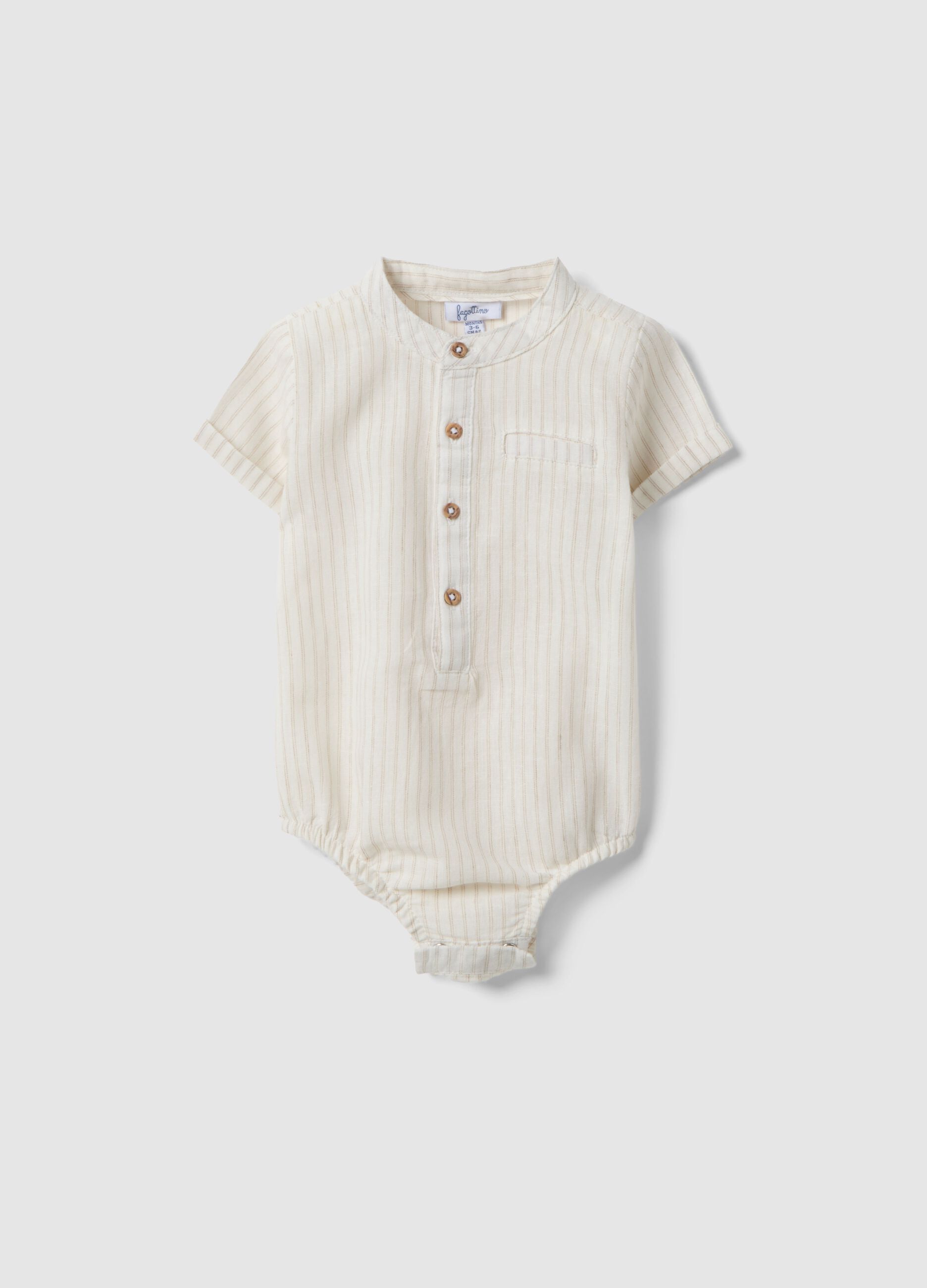 Beige body in linen and cotton blend