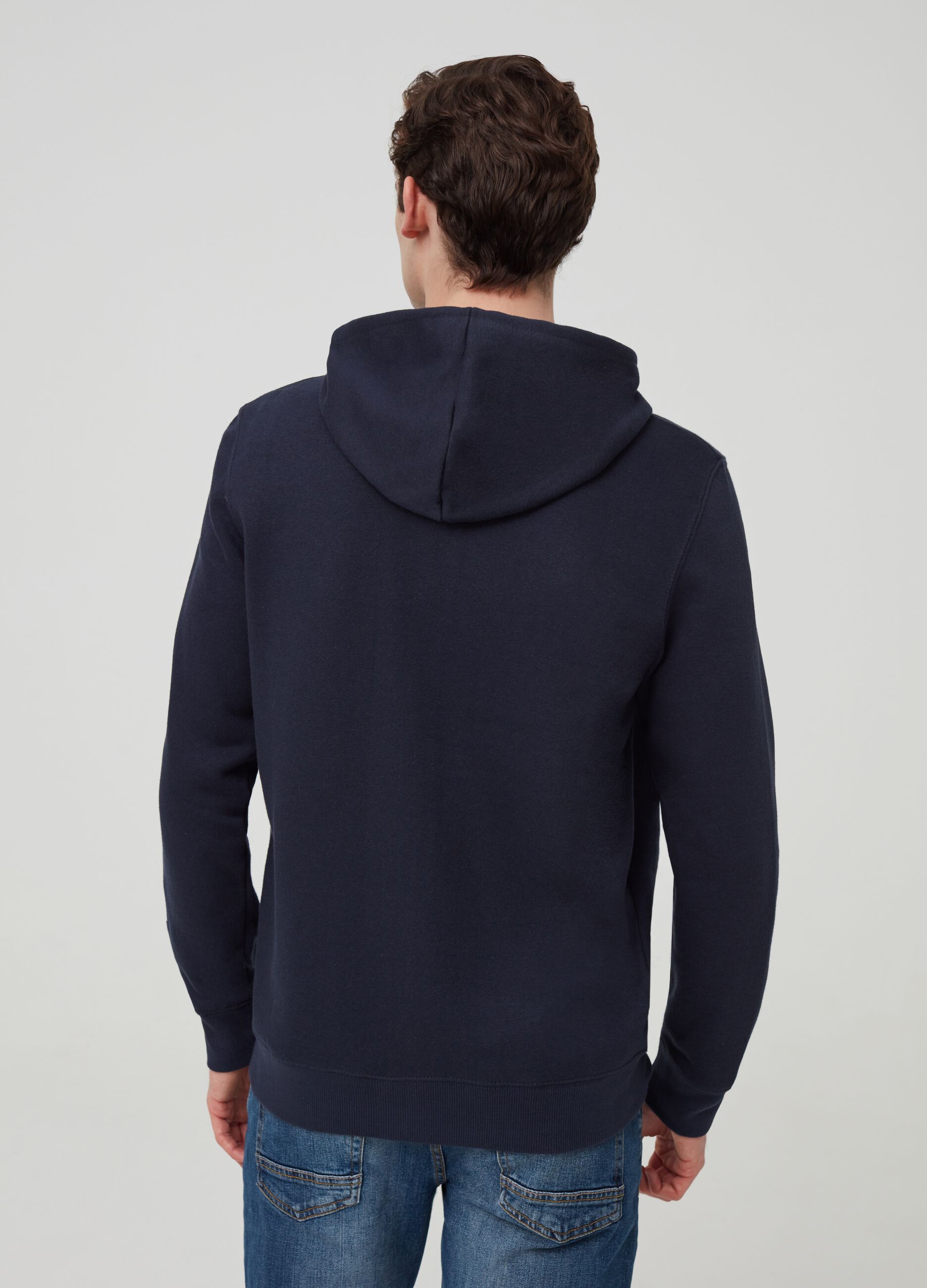 Full-zip sweatshirt with hood and NFL print