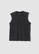 Black pure cotton vest top_0