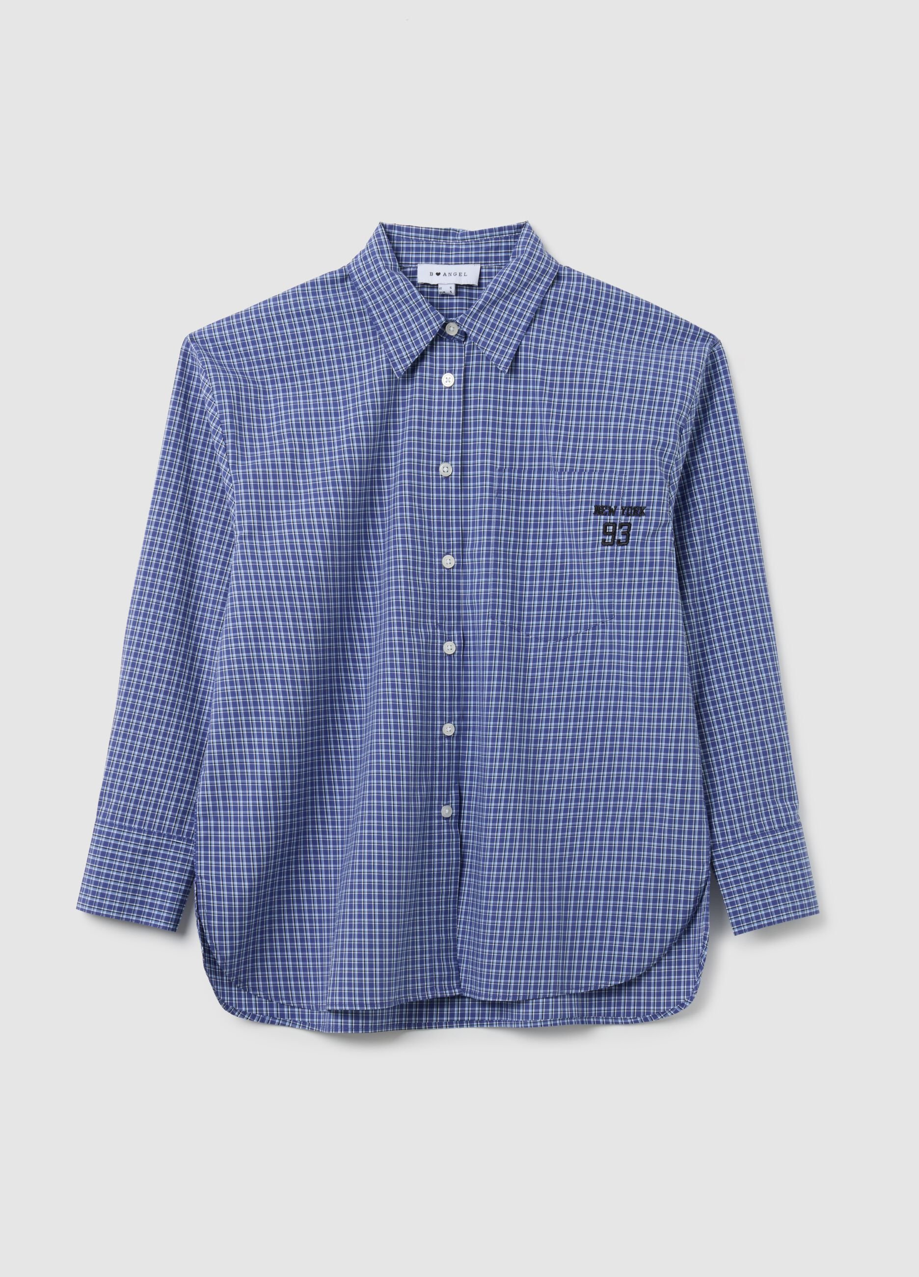 Blue Check Cotton Shirt