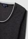 Grey viscose-blend T-shirt with white contrast crew neck, regular fit_1