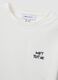 T-shirt crop bianca in puro cotone con stampa grafica regular fit_2