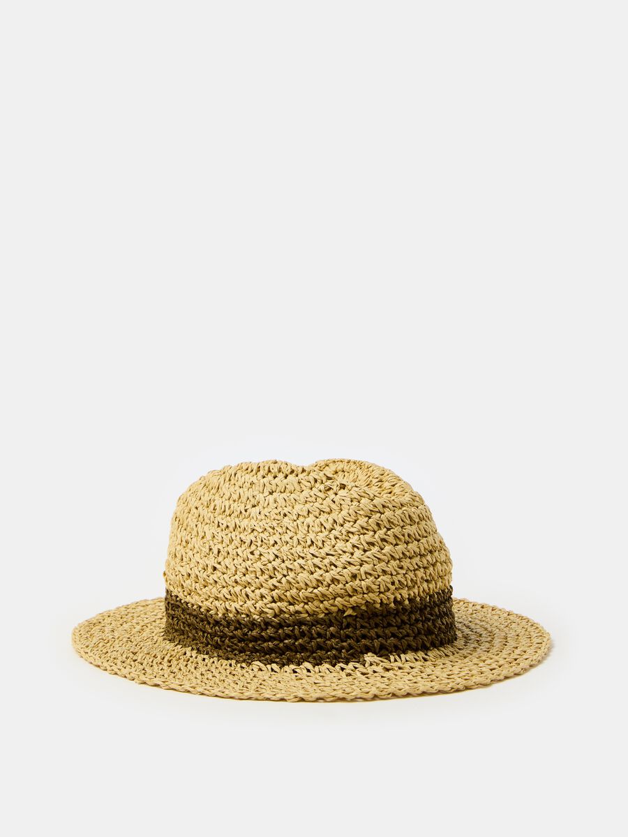 Raffia hat with contrasting detailing_0