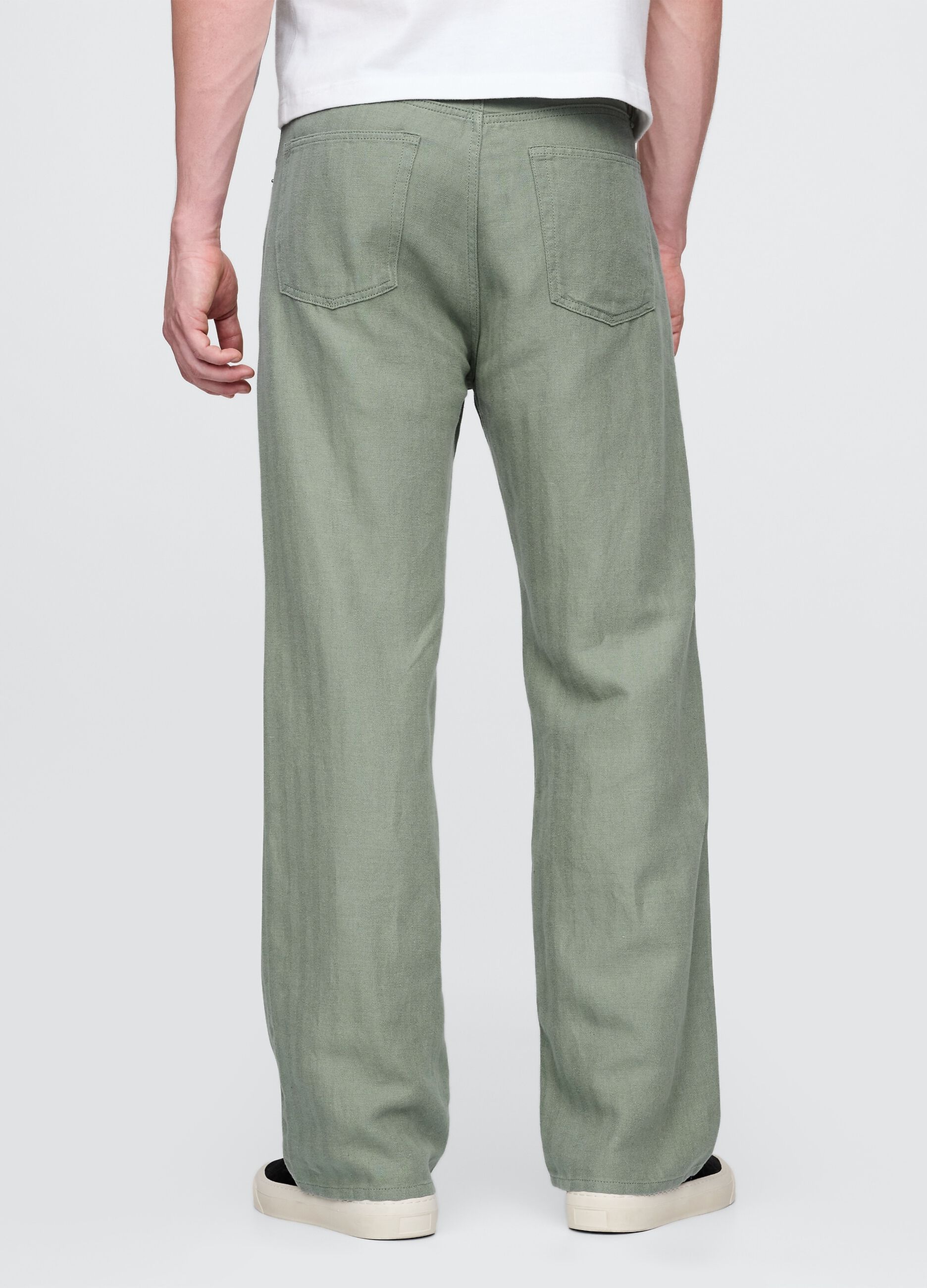 Light Green Mixed Fabric Trousers