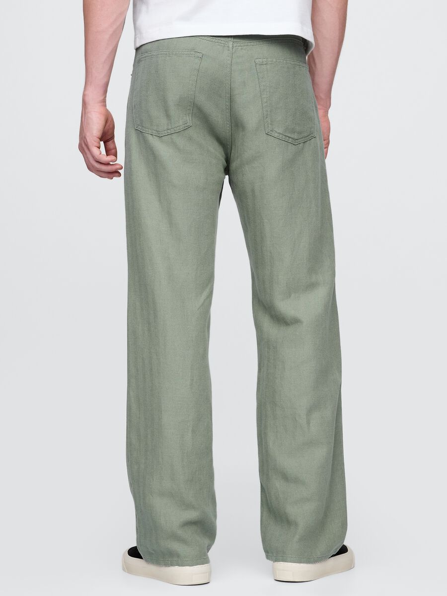 Light Green Mixed Fabric Trousers_2