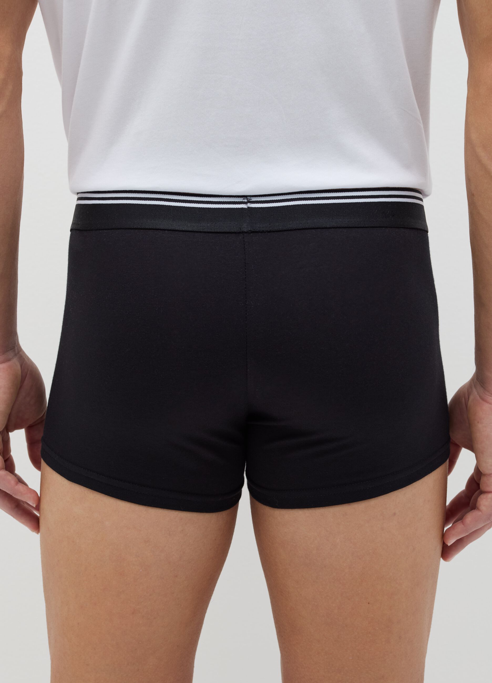Three-pack boxer shorts in stretch cotton with striped detail