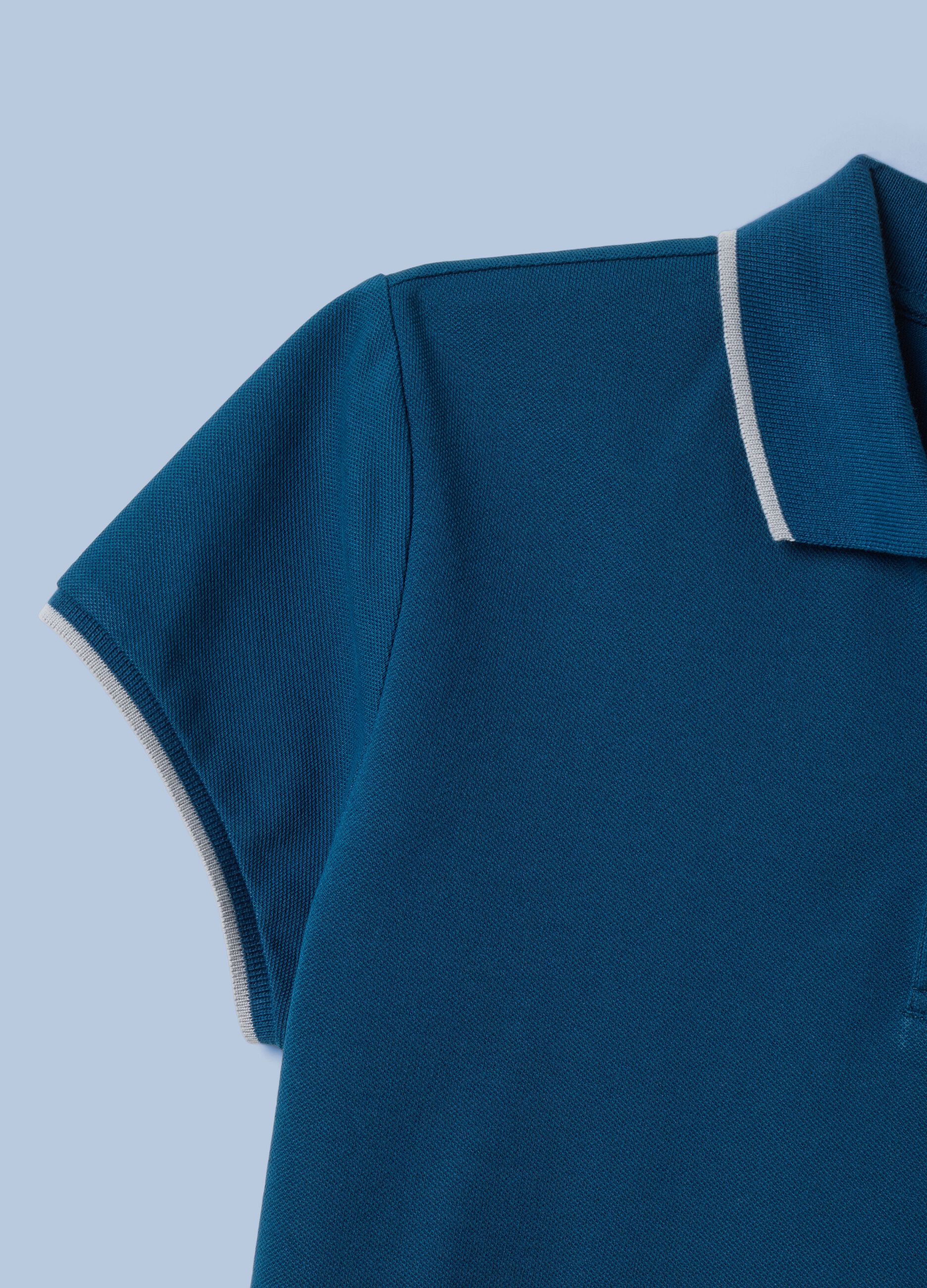 ALTAVIA SAILING blue stretch cotton polo shirt