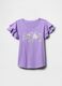 T-shirt a maniche corte con volant e logo_3