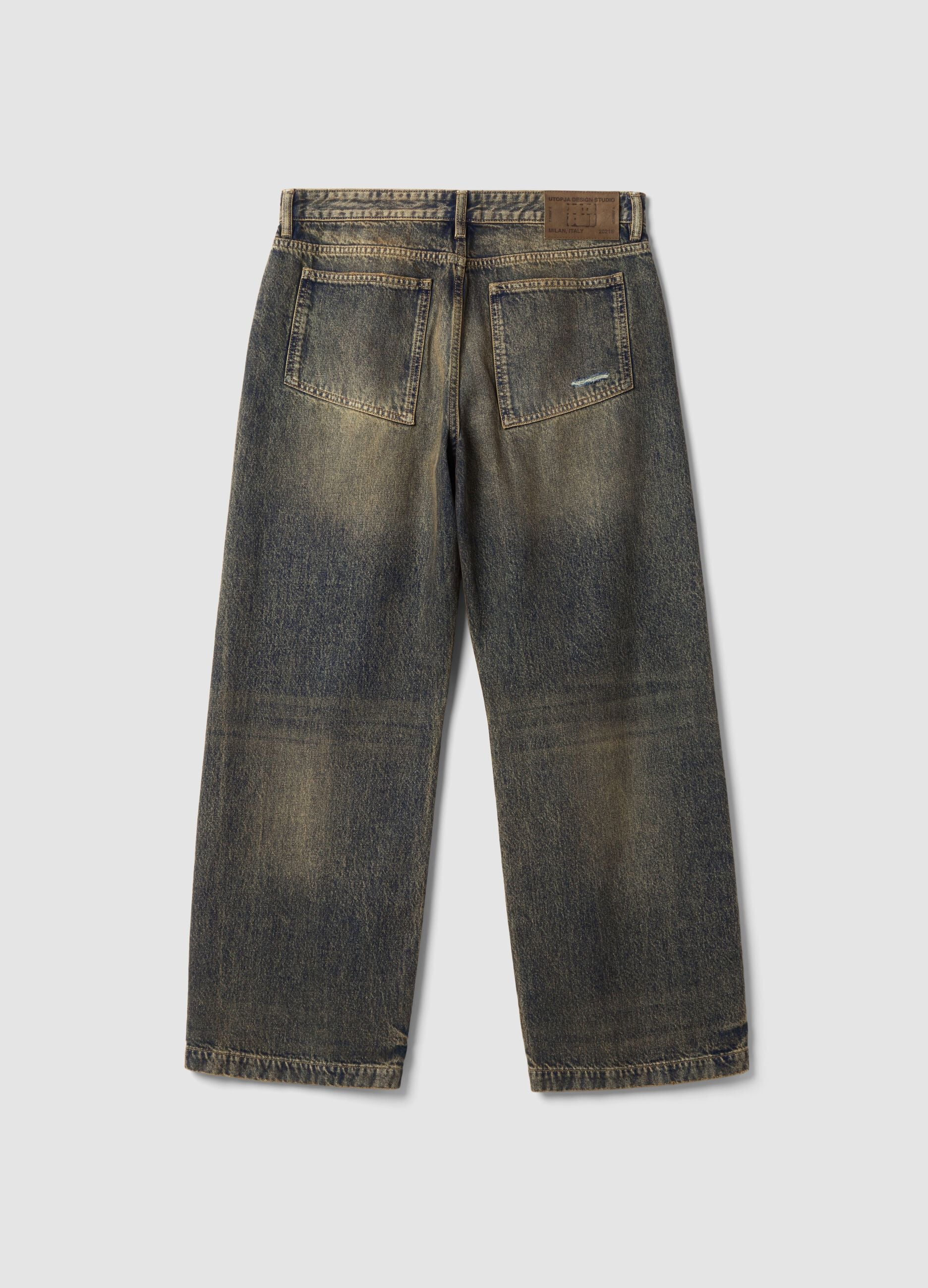 Vintage Wide-Leg Denim in Dark Blue