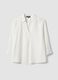White linen and viscose-blend V-neck regular-fit shirt_4