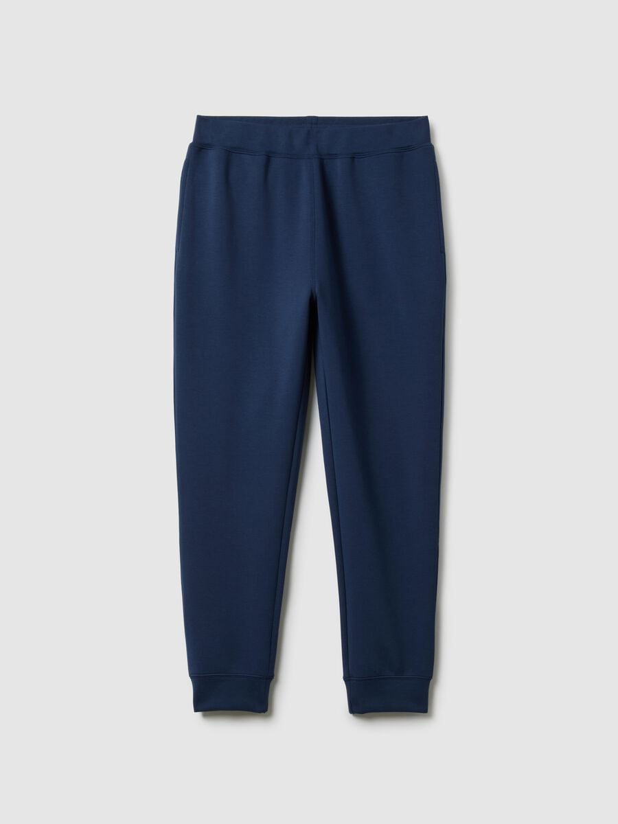 Pantaloni jogger in misto cotone blu regular fit_4