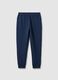 Blue Regular Fit Cotton Blend Jogger Trousers_4
